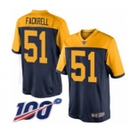 Men's Green Bay Packers #51 Kyler Fackrell Limited Navy Blue Alternate 100th Season Football Jersey