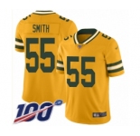 Men's Green Bay Packers #55 Za'Darius Smith Limited Gold Inverted Legend 100th Season Football Jersey