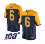Men's Green Bay Packers #6 JK Scott Limited Navy Blue Alternate 100th Season Football Jersey