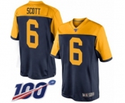 Men's Green Bay Packers #6 JK Scott Limited Navy Blue Alternate 100th Season Football Jersey