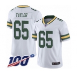 Men's Green Bay Packers #65 Lane Taylor White Vapor Untouchable Limited Player 100th Season Football Jersey