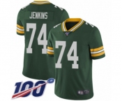 Men's Green Bay Packers #74 Elgton Jenkins Green Team Color Vapor Untouchable Limited Player 100th Season Football Jersey