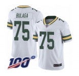 Men's Green Bay Packers #75 Bryan Bulaga White Vapor Untouchable Limited Player 100th Season Football Jersey