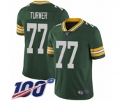 Men's Green Bay Packers #77 Billy Turner Green Team Color Vapor Untouchable Limited Player 100th Season Football Jersey