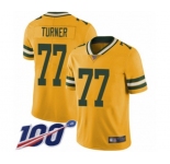 Men's Green Bay Packers #77 Billy Turner Limited Gold Rush Vapor Untouchable 100th Season Football Jersey