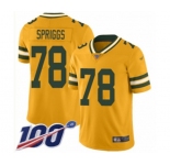Men's Green Bay Packers #78 Jason Spriggs Limited Gold Inverted Legend 100th Season Football Jersey