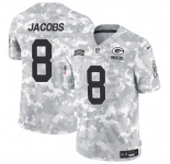 Men's Green Bay Packers #8 Josh Jacobs 2024 F.U.S.E Arctic Camo Salute To Service Limited Stitched Football Jersey