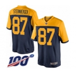Men's Green Bay Packers #87 Jace Sternberger Limited Navy Blue Alternate 100th Season Football Jersey
