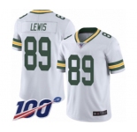 Men's Green Bay Packers #89 Marcedes Lewis White Vapor Untouchable Limited Player 100th Season Football Jersey