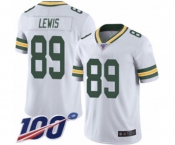 Men's Green Bay Packers #89 Marcedes Lewis White Vapor Untouchable Limited Player 100th Season Football Jersey