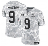 Men's Green Bay Packers #9 Christian Watson 2024 F.U.S.E Arctic Camo Salute To Service Limited Stitched Football Jersey