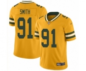 Men's Green Bay Packers #91 Preston Smith Limited Gold Inverted Legend Football Jersey