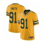 Men's Green Bay Packers #91 Preston Smith Limited Gold Rush Vapor Untouchable Football Jersey