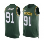 Men's Green Bay Packers #91 Preston Smith Limited Green Player Name & Number Tank Top Football Jersey