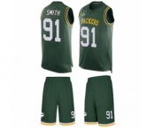Men's Green Bay Packers #91 Preston Smith Limited Green Tank Top Suit Football Jersey