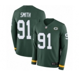 Men's Green Bay Packers #91 Preston Smith Limited Green Therma Long Sleeve Football Jersey