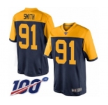 Men's Green Bay Packers #91 Preston Smith Limited Navy Blue Alternate 100th Season Football Jersey