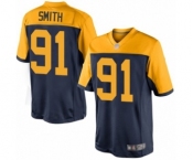 Men's Green Bay Packers #91 Preston Smith Limited Navy Blue Alternate Football Jersey