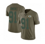 Men's Green Bay Packers #91 Preston Smith Limited Olive 2017 Salute to Service Football Jersey