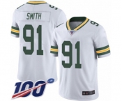 Men's Green Bay Packers #91 Preston Smith White Vapor Untouchable Limited Player 100th Season Football Jersey