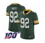 Men's Green Bay Packers #92 Reggie White Green Team Color Vapor Untouchable Limited Player 100th Season Football Jersey