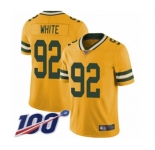 Men's Green Bay Packers #92 Reggie White Limited Gold Rush Vapor Untouchable 100th Season Football Jersey