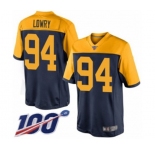 Men's Green Bay Packers #94 Dean Lowry Limited Navy Blue Alternate 100th Season Football Jersey