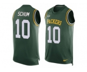 Men's Nike Green Bay Packers #10 Jacob Schum Limited Green Player Name & Number Tank Top NFL Jersey
