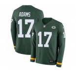 Men's Nike Green Bay Packers #17 Davante Adams Limited Green Therma Long Sleeve NFL Jersey