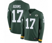 Men's Nike Green Bay Packers #17 Davante Adams Limited Green Therma Long Sleeve NFL Jersey
