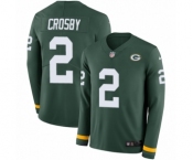 Men's Nike Green Bay Packers #2 Mason Crosby Limited Green Therma Long Sleeve NFL Jersey