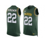 Men's Nike Green Bay Packers #22 Aaron Ripkowski Limited Green Player Name & Number Tank Top NFL Jersey