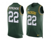 Men's Nike Green Bay Packers #22 Aaron Ripkowski Limited Green Player Name & Number Tank Top NFL Jersey