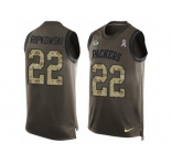 Men's Nike Green Bay Packers #22 Aaron Ripkowski Limited Green Salute to Service Tank Top NFL Jersey
