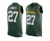 Men's Nike Green Bay Packers #27 Josh Jones Limited Green Player Name & Number Tank Top NFL Jersey