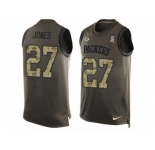Men's Nike Green Bay Packers #27 Josh Jones Limited Green Salute to Service Tank Top NFL Jersey
