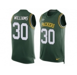 Men's Nike Green Bay Packers #30 Jamaal Williams Limited Green Player Name & Number Tank Top NFL Jersey