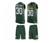 Men's Nike Green Bay Packers #30 Jamaal Williams Limited Green Tank Top Suit NFL Jersey