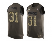 Men's Nike Green Bay Packers #31 Davon House Limited Green Salute to Service Tank Top NFL Jersey