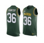 Men's Nike Green Bay Packers #36 LaDarius Gunter Limited Green Player Name & Number Tank Top NFL Jersey