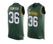 Men's Nike Green Bay Packers #36 LaDarius Gunter Limited Green Player Name & Number Tank Top NFL Jersey