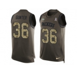 Men's Nike Green Bay Packers #36 LaDarius Gunter Limited Green Salute to Service Tank Top NFL Jersey