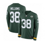 Men's Nike Green Bay Packers #38 Tramon Williams Limited Green Therma Long Sleeve NFL Jersey