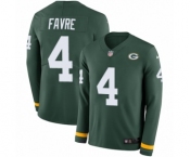 Men's Nike Green Bay Packers #4 Brett Favre Limited Green Therma Long Sleeve NFL Jersey