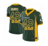 Men's Nike Green Bay Packers #42 Oren Burks Limited Green Rush Drift Fashion NFL Jersey