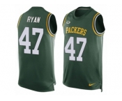 Men's Nike Green Bay Packers #47 Jake Ryan Limited Green Player Name & Number Tank Top NFL Jersey
