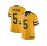 Men's Nike Green Bay Packers #5 Paul Hornung Limited Gold Rush NFL Jersey