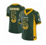 Men's Nike Green Bay Packers #5 Paul Hornung Limited Green Rush Drift Fashion NFL Jersey