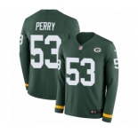 Men's Nike Green Bay Packers #53 Nick Perry Limited Green Therma Long Sleeve NFL Jersey