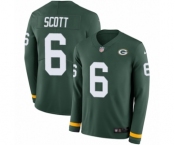 Men's Nike Green Bay Packers #6 JK Scott Limited Green Therma Long Sleeve NFL Jersey